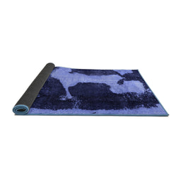 Sideview of Abstract Blue Modern Rug, abs2322blu