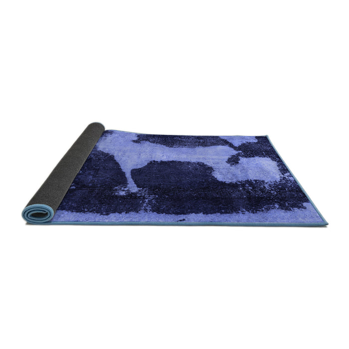 Sideview of Abstract Blue Modern Rug, abs2322blu