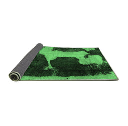 Sideview of Abstract Emerald Green Modern Rug, abs2322emgrn