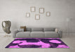 Machine Washable Abstract Pink Modern Rug in a Living Room, wshabs2322pnk