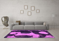 Machine Washable Abstract Pink Modern Rug, wshabs2322pnk