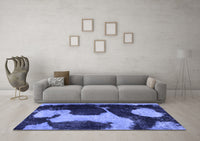 Machine Washable Abstract Blue Modern Rug, wshabs2322blu