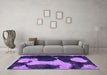 Machine Washable Abstract Purple Modern Area Rugs in a Living Room, wshabs2322pur