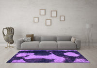 Machine Washable Abstract Purple Modern Rug, wshabs2322pur