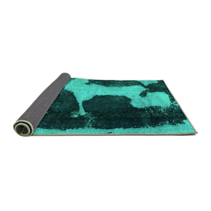 Sideview of Abstract Turquoise Modern Rug, abs2322turq