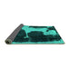 Sideview of Abstract Turquoise Modern Rug, abs2322turq