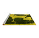 Sideview of Machine Washable Abstract Yellow Modern Rug, wshabs2322yw