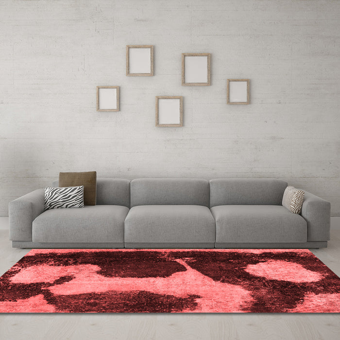 Modern Red Washable Rugs