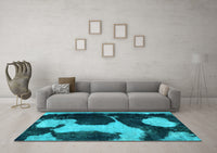 Machine Washable Abstract Light Blue Modern Rug, wshabs2322lblu