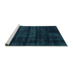Sideview of Machine Washable Persian Turquoise Bohemian Area Rugs, wshabs2323turq