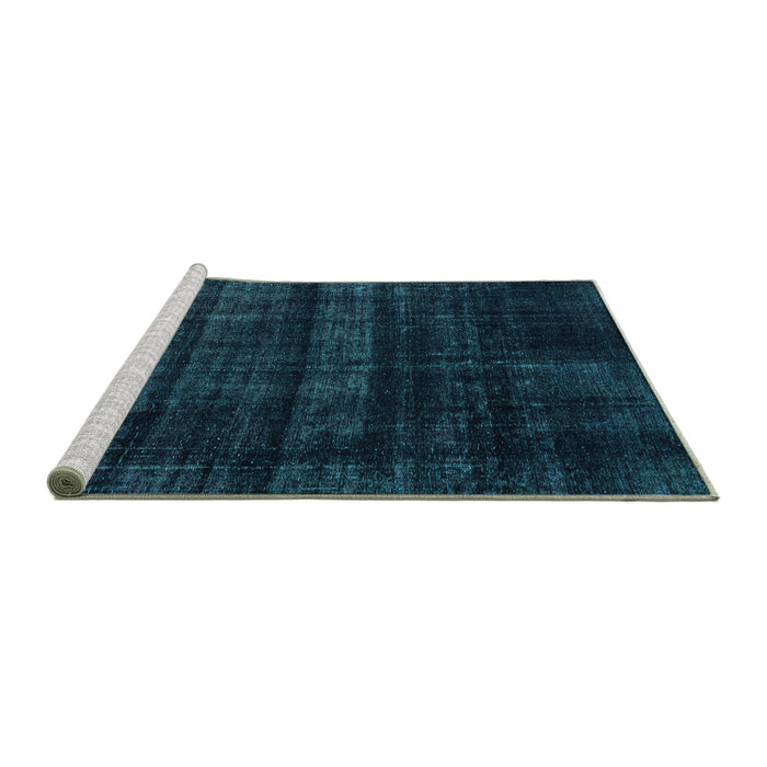 Sideview of Machine Washable Persian Turquoise Bohemian Area Rugs, wshabs2323turq