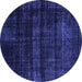 Round Persian Blue Bohemian Rug, abs2323blu