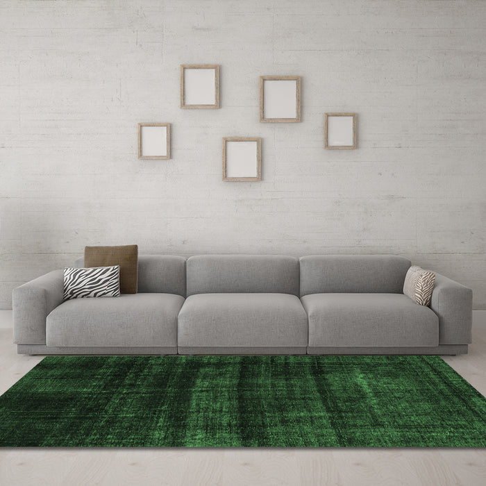 Machine Washable Persian Emerald Green Bohemian Area Rugs in a Living Room,, wshabs2323emgrn