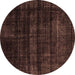 Round Persian Brown Bohemian Rug, abs2323brn