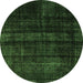 Round Persian Green Bohemian Rug, abs2323grn