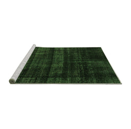 Sideview of Machine Washable Persian Green Bohemian Area Rugs, wshabs2323grn