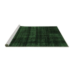 Sideview of Machine Washable Persian Emerald Green Bohemian Area Rugs, wshabs2323emgrn