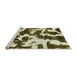 Sideview of Machine Washable Abstract Sepia Brown Rug, wshabs2324