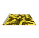 Sideview of Machine Washable Abstract Yellow Modern Rug, wshabs2324yw