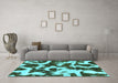 Machine Washable Abstract Light Blue Modern Rug in a Living Room, wshabs2324lblu