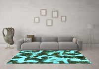 Machine Washable Abstract Light Blue Modern Rug, wshabs2324lblu