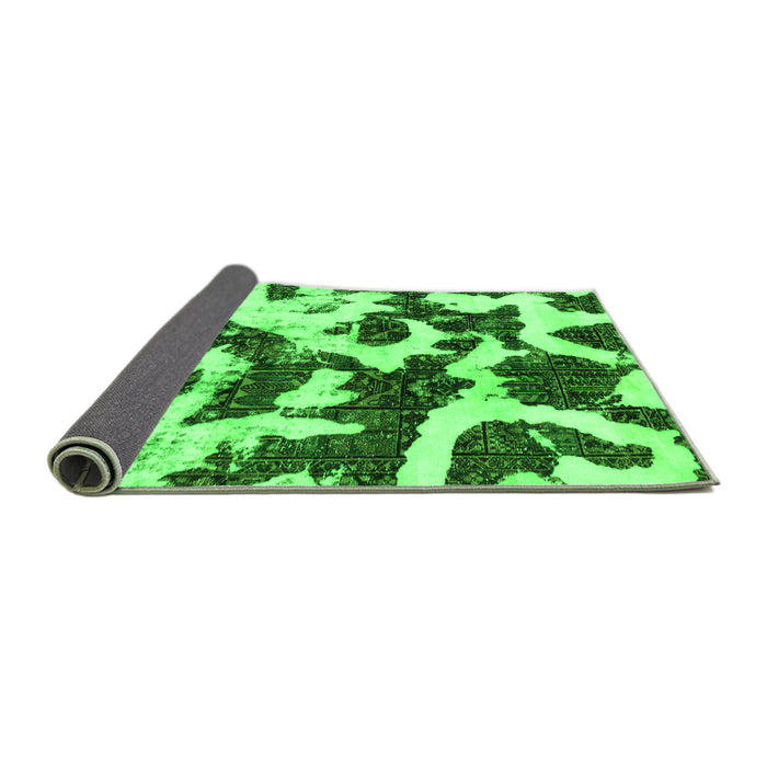 Sideview of Abstract Green Modern Rug, abs2324grn