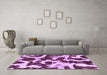 Machine Washable Abstract Purple Modern Area Rugs in a Living Room, wshabs2324pur