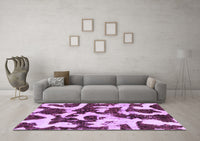 Machine Washable Abstract Purple Modern Rug, wshabs2324pur