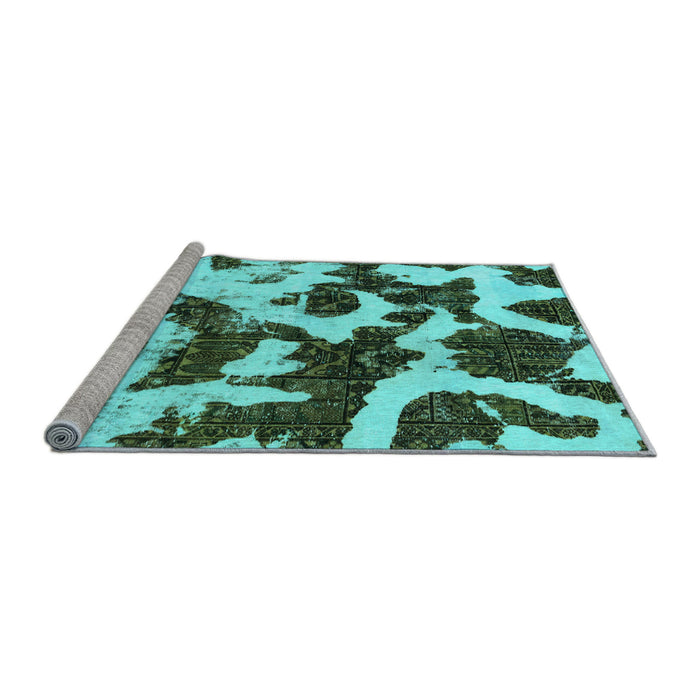 Sideview of Machine Washable Abstract Light Blue Modern Rug, wshabs2324lblu