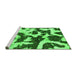 Sideview of Machine Washable Abstract Green Modern Area Rugs, wshabs2324grn