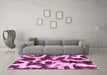 Machine Washable Abstract Pink Modern Rug in a Living Room, wshabs2324pnk