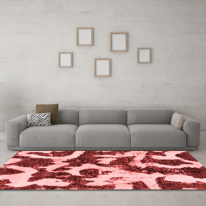 Modern Red Washable Rugs