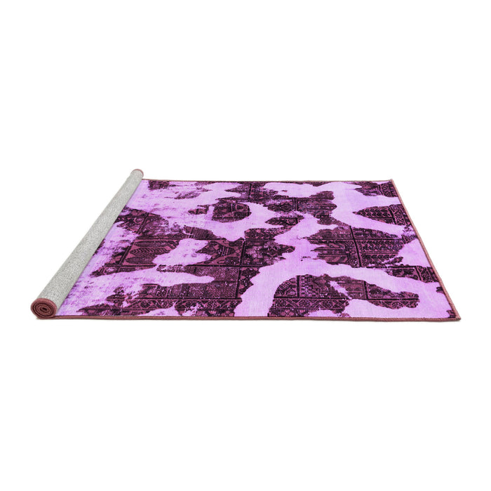 Sideview of Machine Washable Abstract Purple Modern Area Rugs, wshabs2324pur