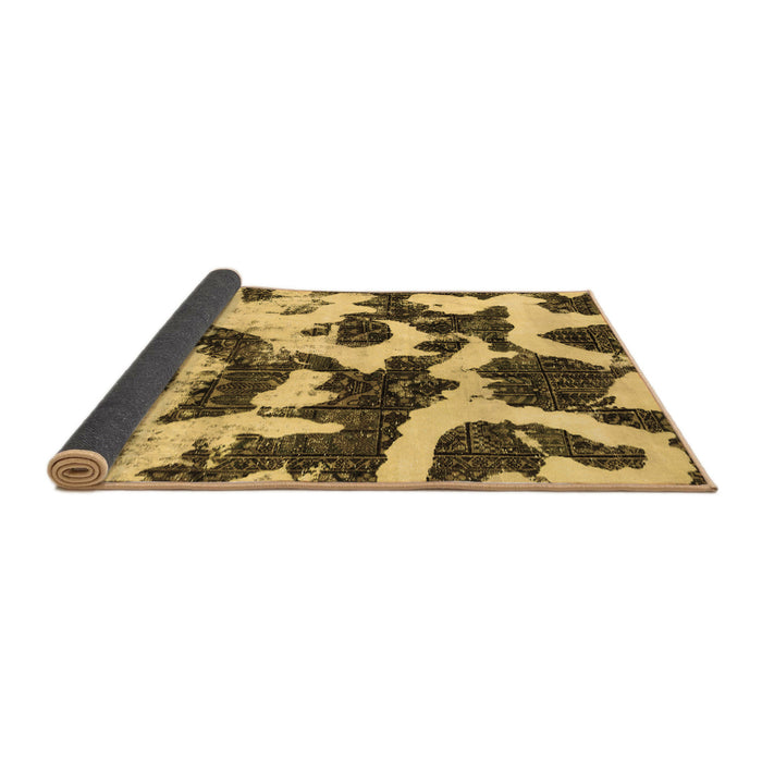 Sideview of Abstract Brown Modern Rug, abs2324brn