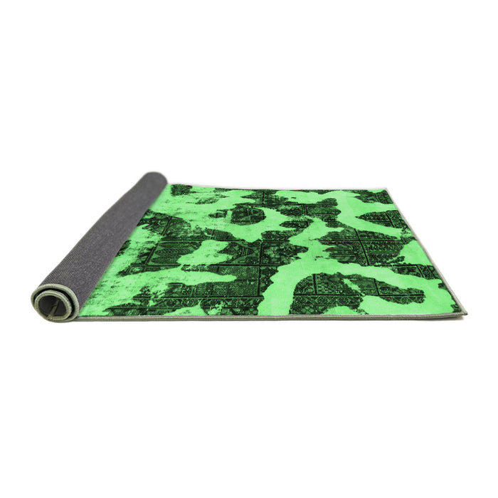 Sideview of Abstract Emerald Green Modern Rug, abs2324emgrn