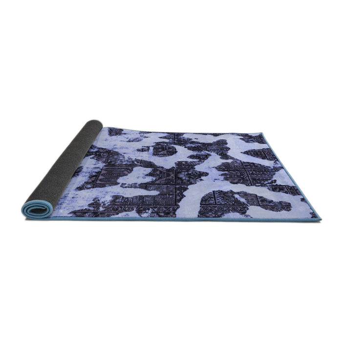 Sideview of Abstract Blue Modern Rug, abs2324blu