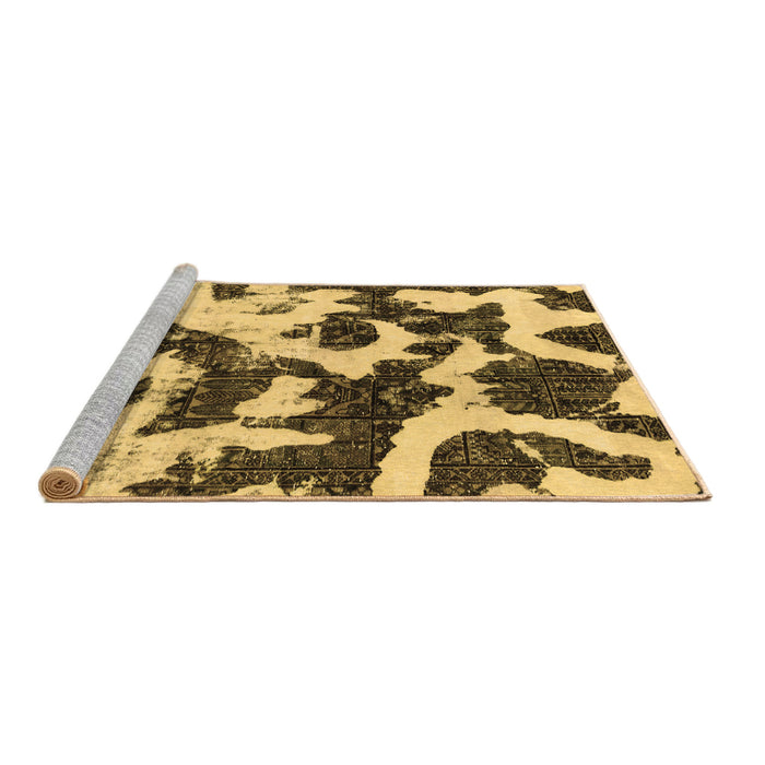 Sideview of Machine Washable Abstract Brown Modern Rug, wshabs2324brn