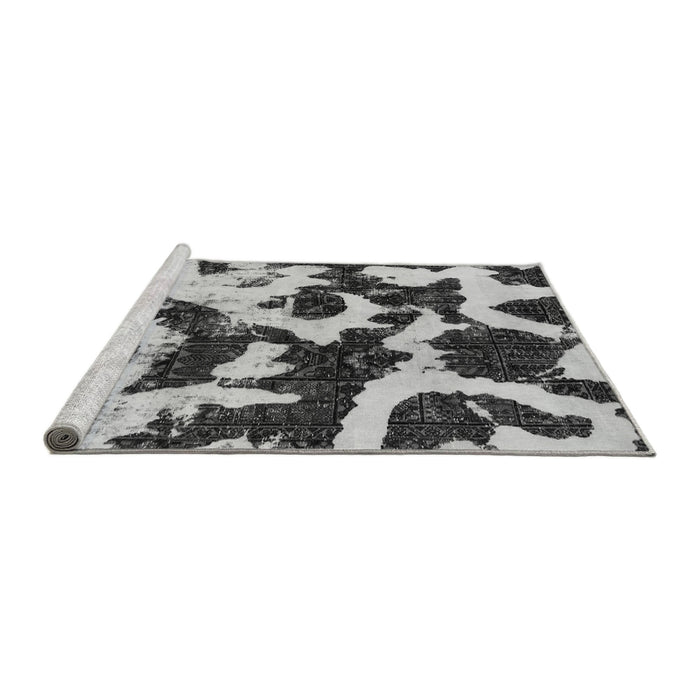 Sideview of Machine Washable Abstract Gray Modern Rug, wshabs2324gry