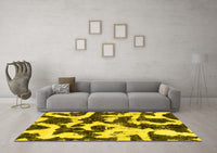 Machine Washable Abstract Yellow Modern Rug, wshabs2324yw