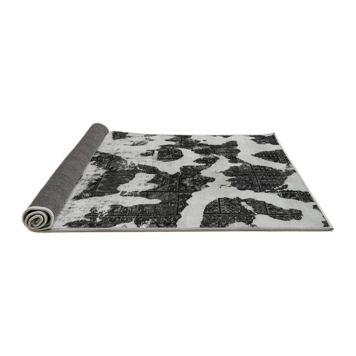 Sideview of Abstract Gray Modern Rug, abs2324gry