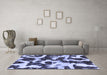 Machine Washable Abstract Blue Modern Rug in a Living Room, wshabs2324blu