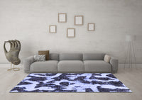 Machine Washable Abstract Blue Modern Rug, wshabs2324blu