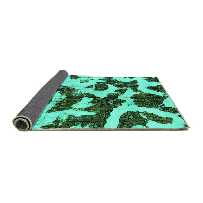Sideview of Abstract Turquoise Modern Rug, abs2324turq