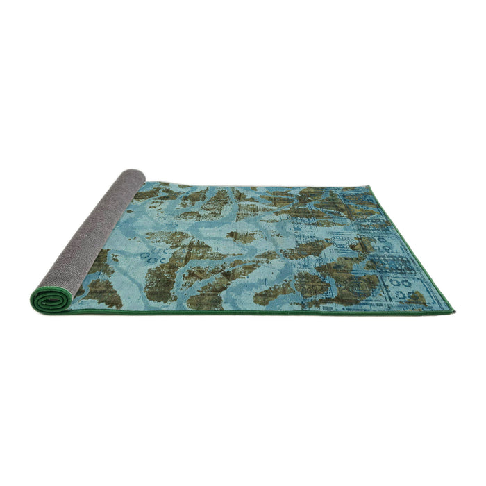 Sideview of Abstract Blue Green Persian Rug, abs2325