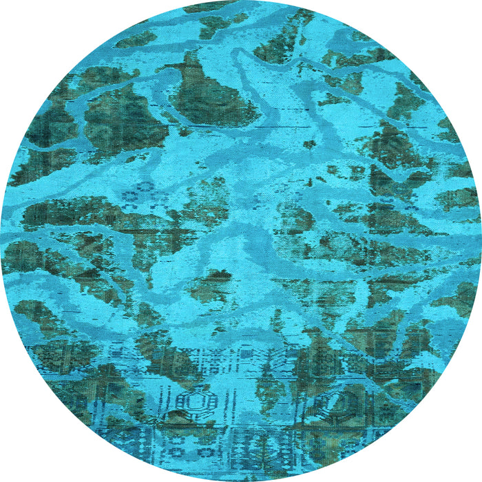 Round Persian Light Blue Bohemian Rug, abs2325lblu