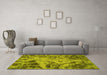 Machine Washable Persian Yellow Bohemian Rug in a Living Room, wshabs2325yw