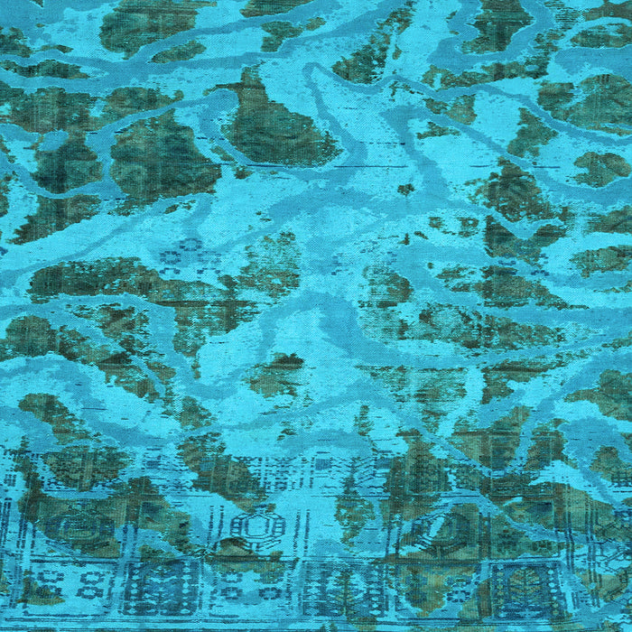 Square Machine Washable Persian Light Blue Bohemian Rug, wshabs2325lblu