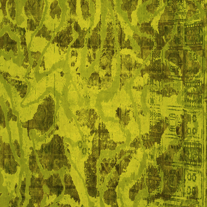 Square Machine Washable Persian Yellow Bohemian Rug, wshabs2325yw