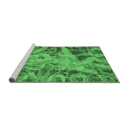 Sideview of Machine Washable Persian Emerald Green Bohemian Area Rugs, wshabs2325emgrn