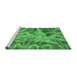 Sideview of Machine Washable Persian Emerald Green Bohemian Area Rugs, wshabs2325emgrn